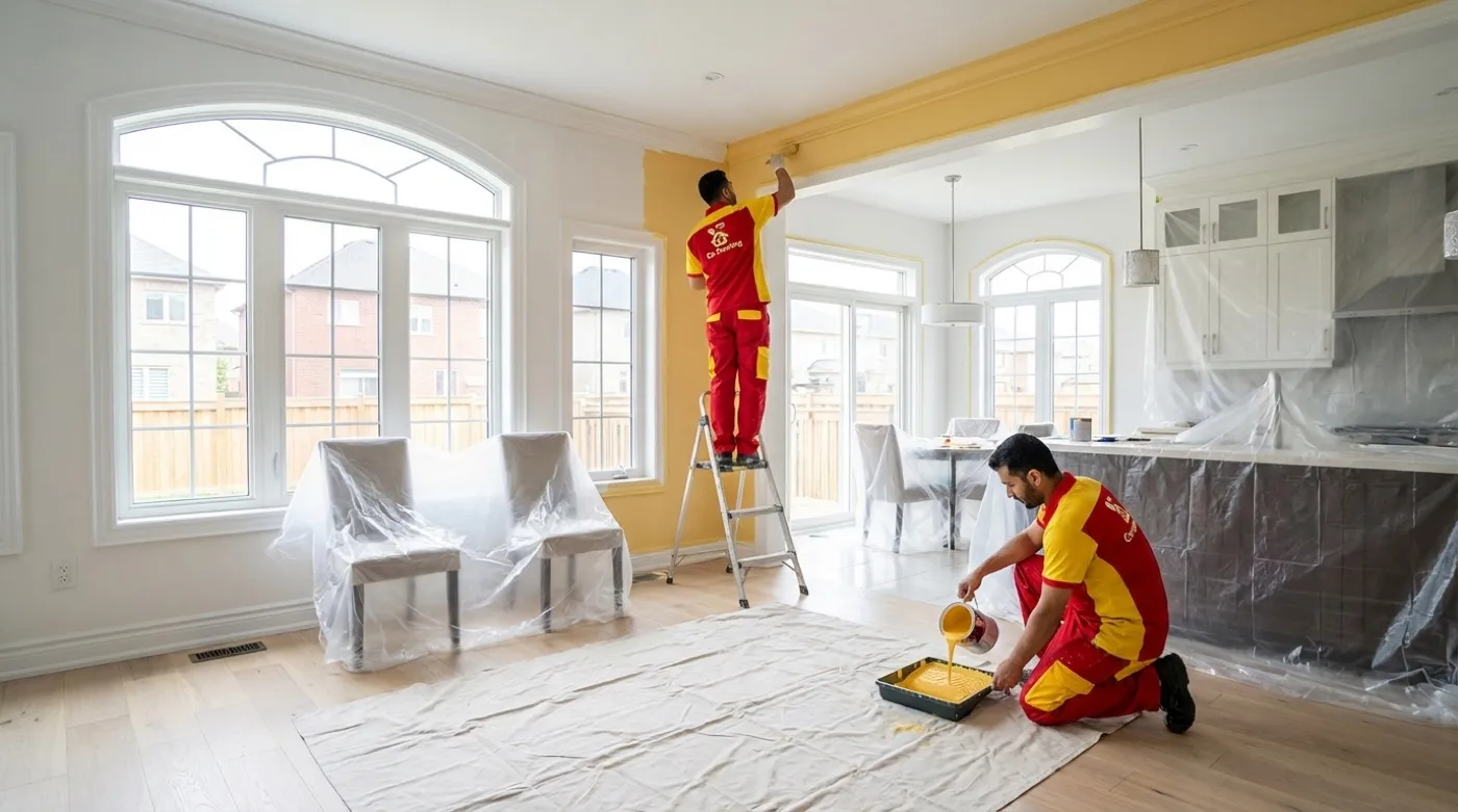 Interior painting crew working in a North York home